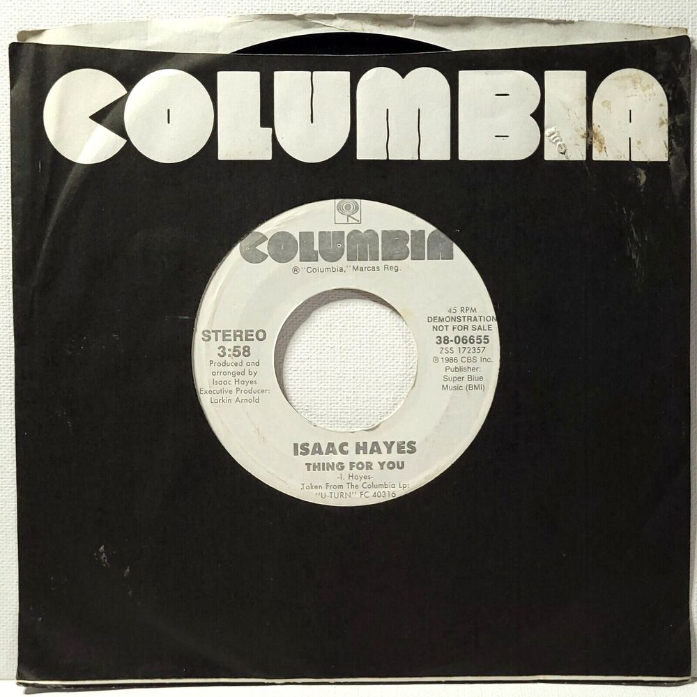 Isaac Hayes Promo 45 Thing For You / Same on Columbia EX Soul
